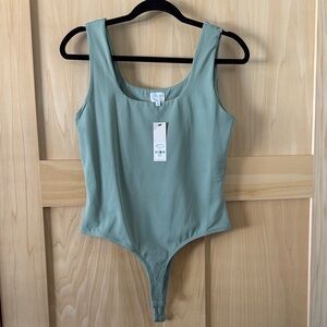 Francesca's Collections NWT Sage Green Scoop Bodysuit